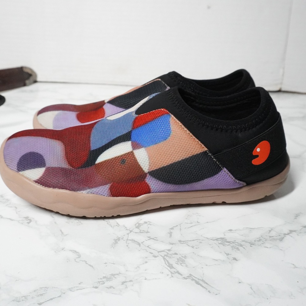 UIN Womens Abstract Geometric Mesh Slip On Travel Sneakers Multicolor Size 6.5 - Picture 5 of 8